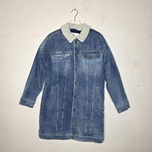 LNDN Long Denim Sherpa Jacket‎ Small Med Wash